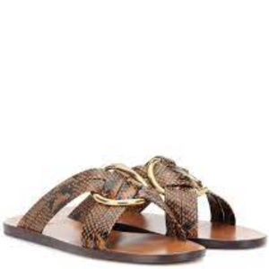 Chloé Rony Leather Sandals, Size 10